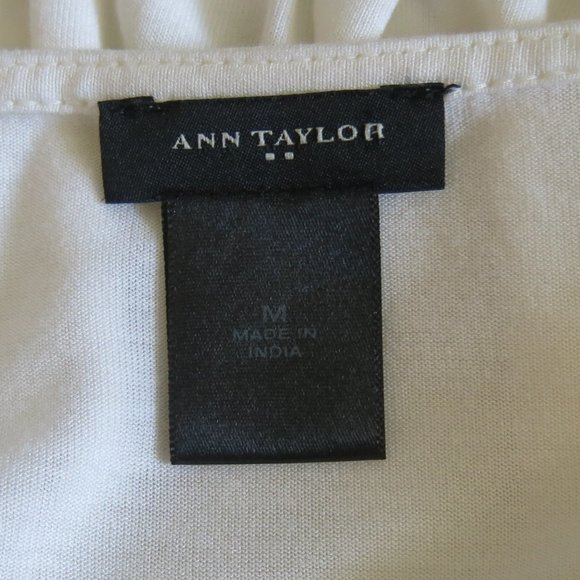 Ann Taylor Factory Beige Mesh Long Sleeve Top Blouse - Size Medium - Picture 5 of 6